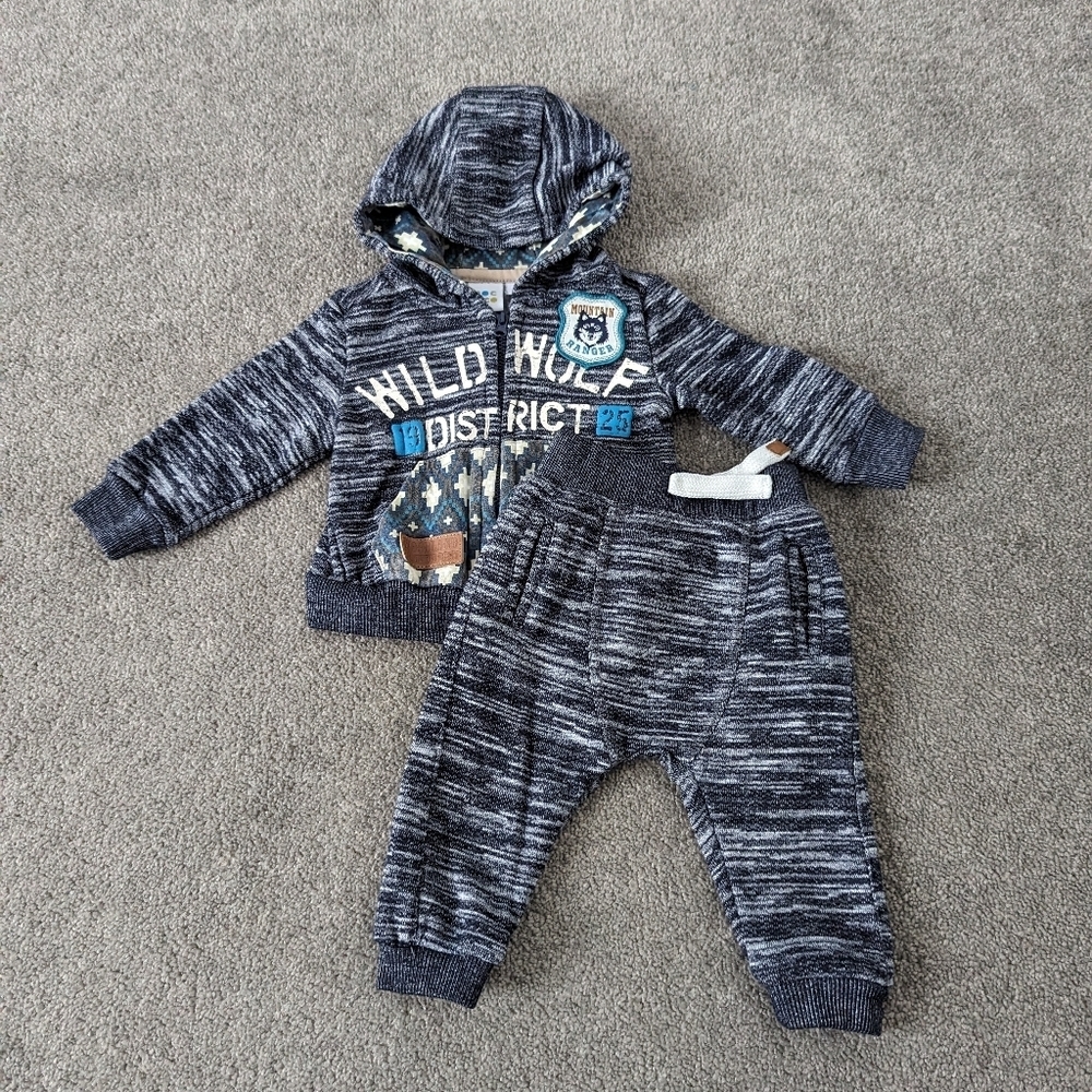 Rococo Sweatpants and Hoodie Set for Babies 6 Months Sleeve Patches